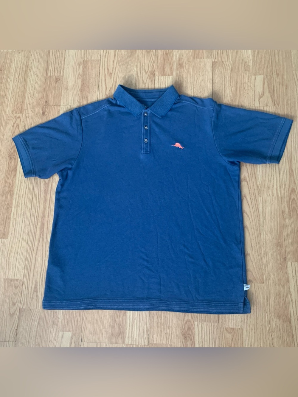 Tommy Bahama Polo Shirt Mens L Blue Short Sleeve Golf Embroidered Supima Cotton